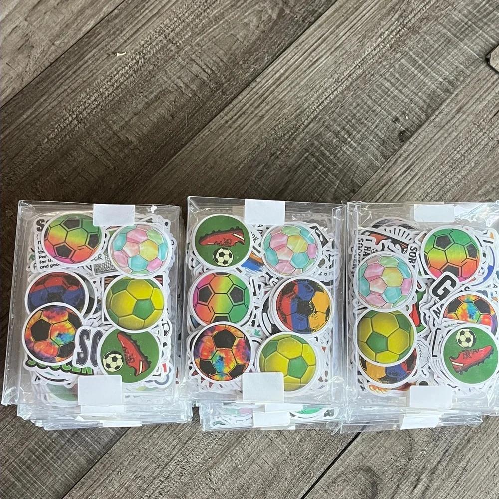 300 piece Colorful Soccer Ball Sticker Set. Lot of 24
